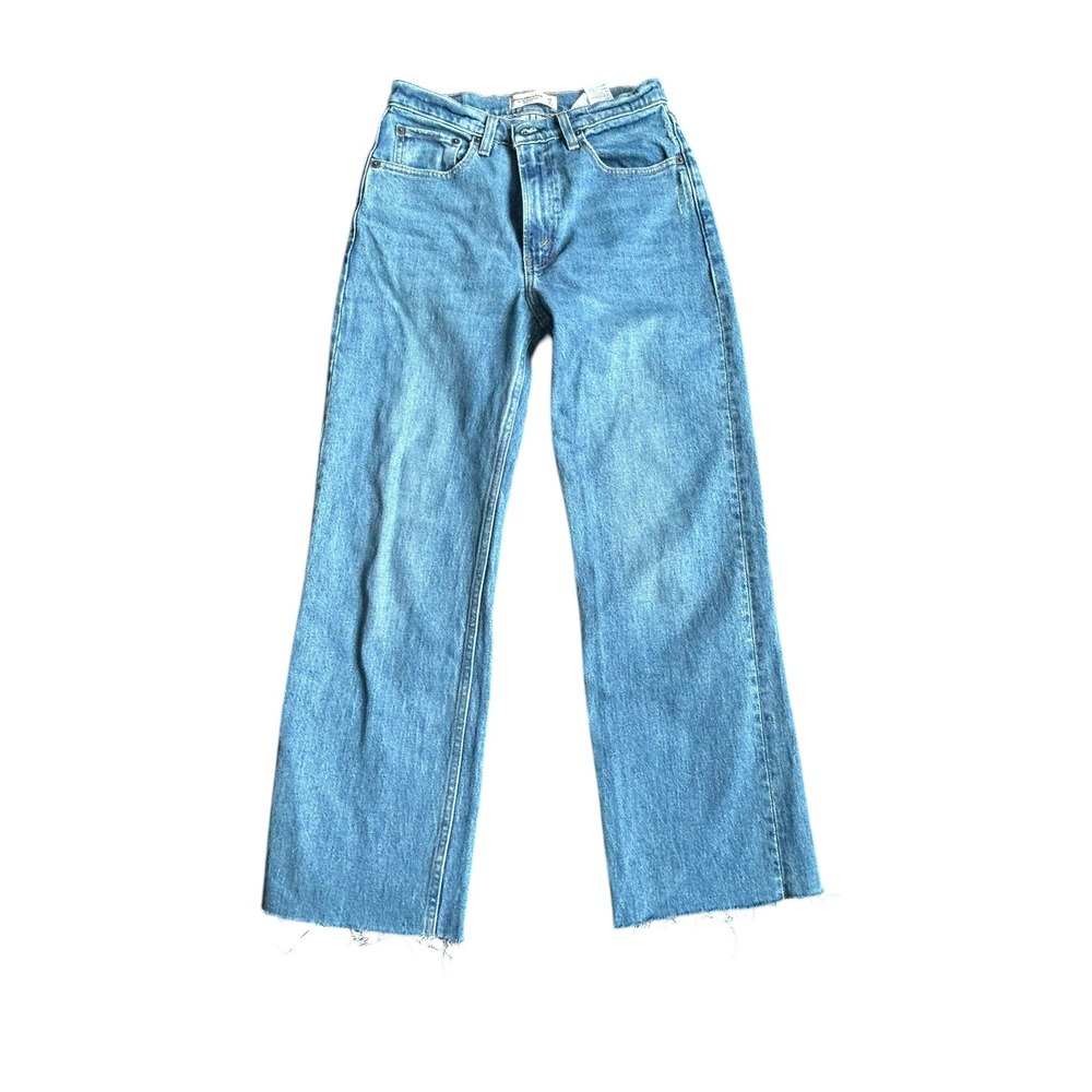 Abercrombie & Fitch 90s Relaxed High Rise Jeans Raw Hem Women's 26/2R